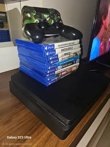 Ps4 slim 2 controllers and 9 games