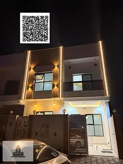 Villa for rent in Ajman, Al-Helio area. Ground floor, first floor, . 4 master bedrooms with built-in