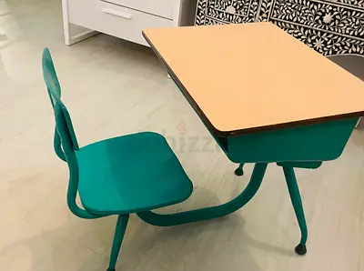 TWO Vintage School Desk with Attached Chair - Single Seat Study Table from CANADA