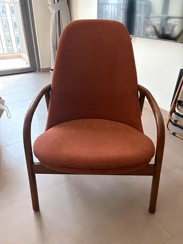 Upholstered Armchair with Wooden Frame