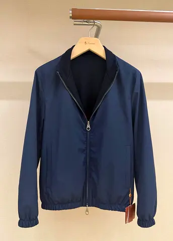 Navy blue lightweight zip up jacket