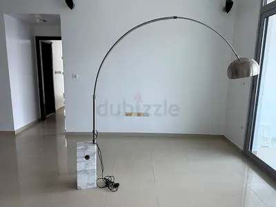 Marble Base Arc Floor Lamp with Stainless Steel Shade