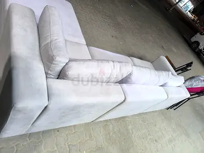 Light grey 3-seater fabric sofa in good condition