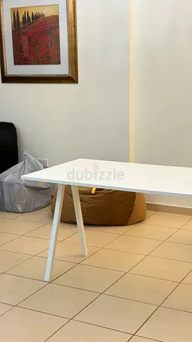 IKEA TROTTEN Desk - White, Large Work Surface