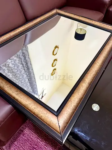 Large Ornate Wall Mirror with Gold-Trim