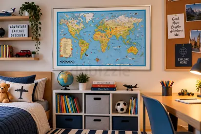 Framed Educational World Map Jigsaw Puzzle
