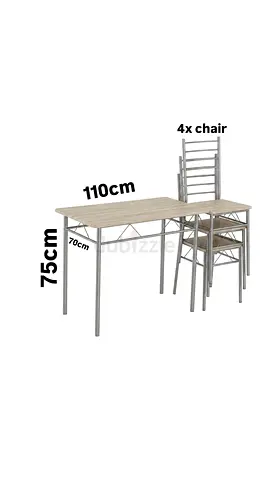 Dining table with 4 chairs - compact 110cm x 75cm