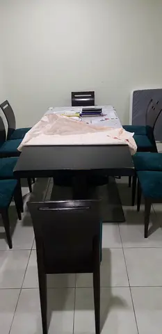Curved Designed Dinning Table with 10 Classical foam seatedChaire