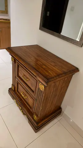 Classic Wooden Nightstand with Two Drawers