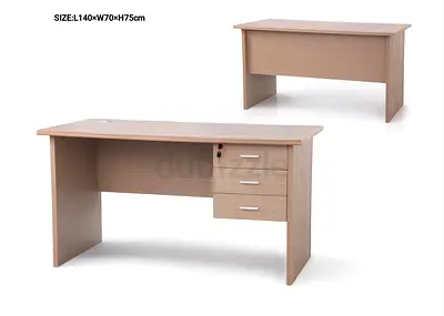 Wooden Office Desk with 3 Drawers - 140x70x75cm