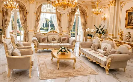 Luxury European Style Classical Sofa Set and Coffee Table