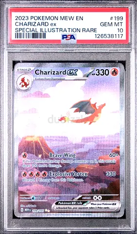 PSA 10 Charizard ex — 2023 Pokémon Mew en Special Illustration Rare #199