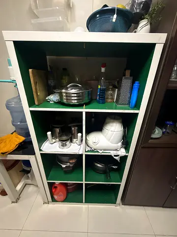 Sturdy Open Kitchen Storage Shelf - 9 Cube Organizer