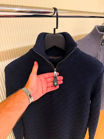 Louis vuitton cashmere wool blend half zip pullover