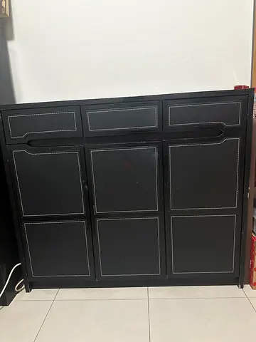 Black Wooden Cabinet / Storage Cupboard - Good Condition