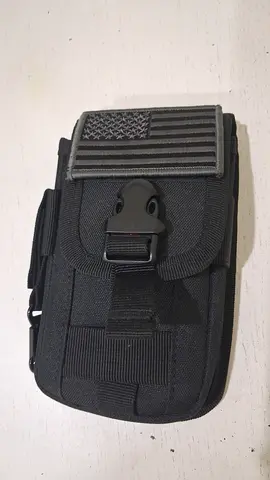 Compact black tactical nylon pouch - belt mount