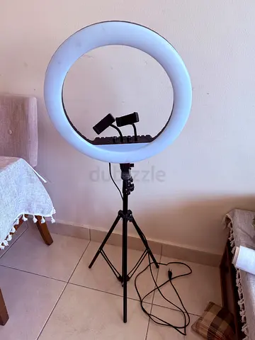 Ring Light with Adjustable Tripod and Phone Holder - Good Condition