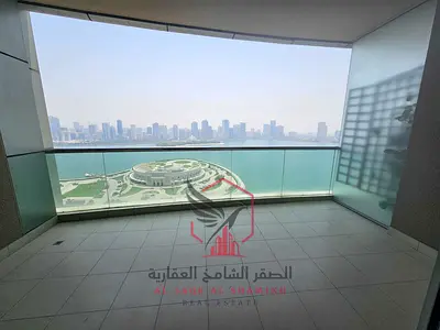 Sea view, free AC, parking, gym & pool. 4 master bedrooms, 2 lounges, large terrace, 4 balconies, built-in wardrobes & maid’s room.
