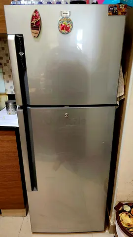 Silver Double-Door Refrigerator - Good Working Condition
