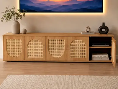 Rattan tv console