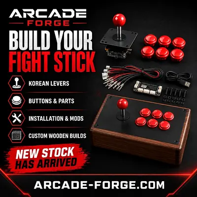 Arcade Forge Fight Stick Parts Kit - Joystick + Buttons (New)