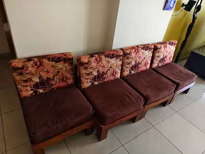 Set of 5 Solid wooden sofas