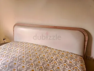 King size wooden bed with mattress