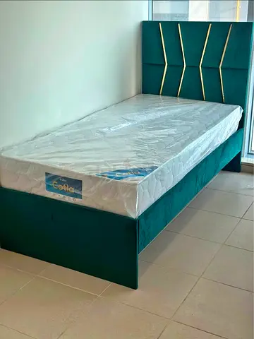 New Single velvet bed frame with mattress