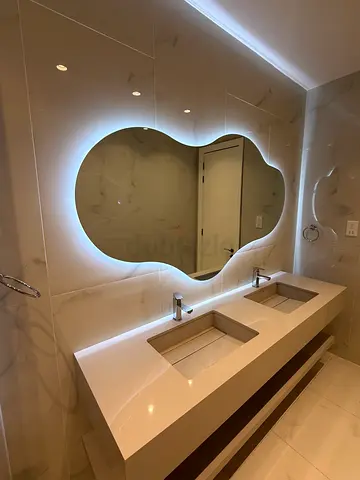 Large LED bathroom mirror