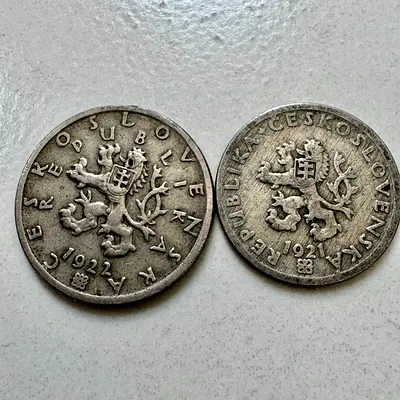 1921-1922 Czechoslovakia Haleru Set (old antique coins)