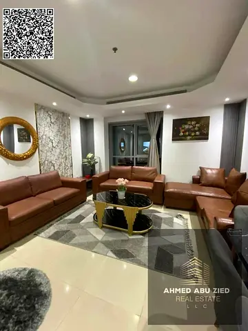 1BHK in Corniche Tower Ajman, big size with closed kitchen, balcony, city view; fully furnished, all bills included; monthly rent AED 5,000, deposit A