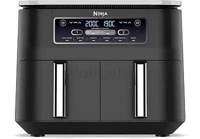 Ninja Foodi Dual Zone Digital Air Fryer, 2 Drawers, 7.6L, 6-in-1, Air Fry, Max Crisp, Roast, Bake, D