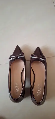Women's high heels shoe with Bow - Size 39 dark maroon