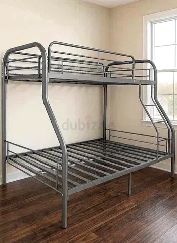Metal Bunk Bed (Top Single, Bottom Double) - Good Condition