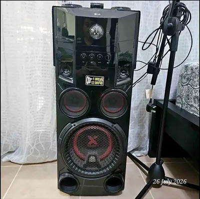 LG XBoom Tower Speaker - Powerful Home Audio with Mic Stand