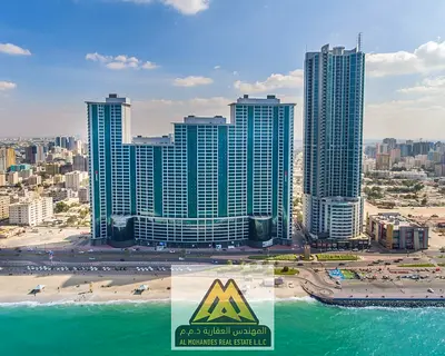 2BR + Hall Apartment for Sale (Full Sea View) - Corniche Tower Residence, Ajman