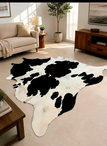 Natural Black & White Cowhide Rug