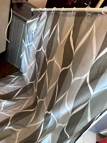 Shower curtain with rod