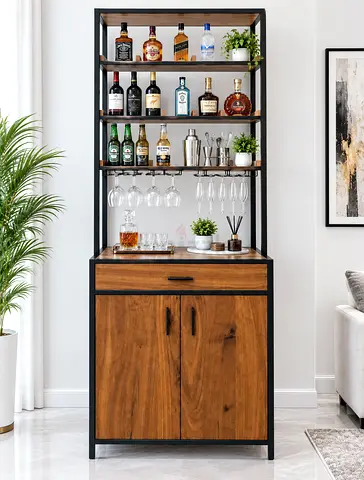 Crate and Barrel Knox Black Tall Storage Wine Tower