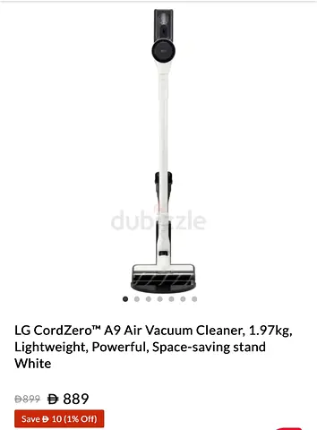 LG CordZero A9 Lightweight Cordless Vacuum Cleaner - White