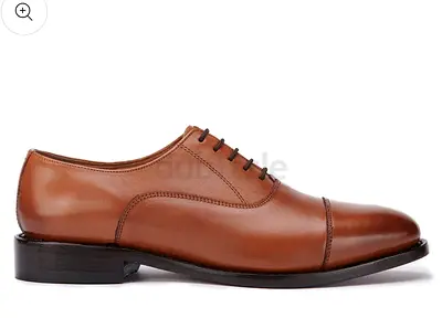 Brown Leather Men's Oxford Dress Shoes - Size UK 9, Classic Cap Toe