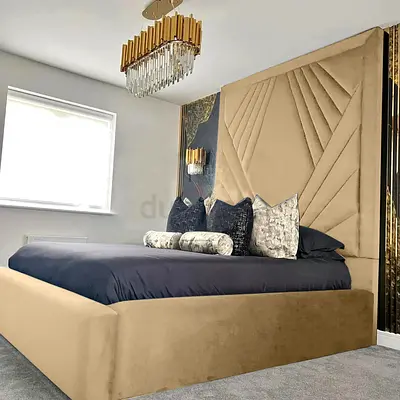 200 cm tall headboard super king velvet bed