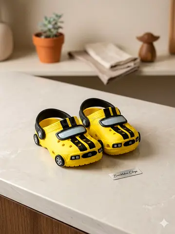 Crocs Yellow Car Design Toddler Clogs - Size Small