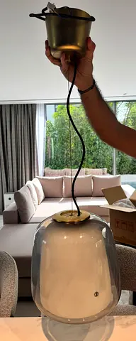 Glass Pendant Light Fixture - Single Modern Hanging Lamp