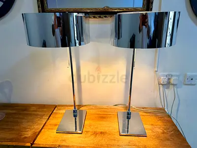 Ligne Roset Arik Levy Vintage Chrome Table Lamps – Iconic Designer Pair