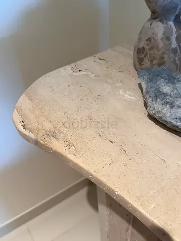 Travertine console entrance table