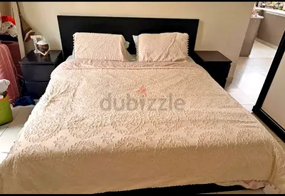 Ikea king size bed with mattress and storage drawers