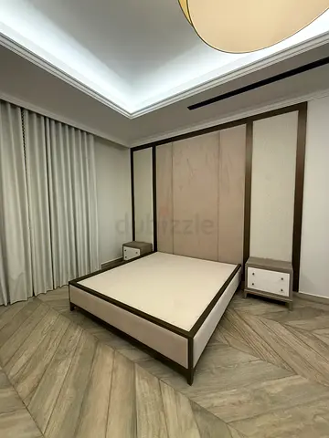 Bed with side table