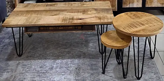 Solid wood coffee table set