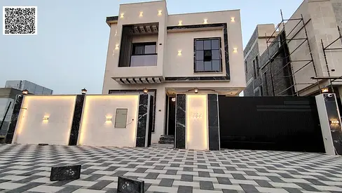 For Sale: Modern villa in Al Helio 2, Ajman. Price includes registration and transfer fees. Prime location on Sheikh Mohammed Bin Zayed Road. Freehold